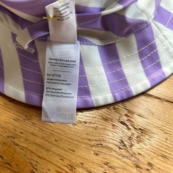 NWT Tea Collection 0 - 6 M Reversible Baby Sun Hat Purple Butterfly UPF 40 - Picture 8 of 10